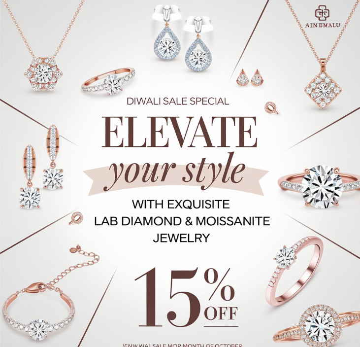 Diwali Sale Special: Elevate Your Style with Exquisite Lab Diamond & Moissanite Jewelry — 15% Off This October!