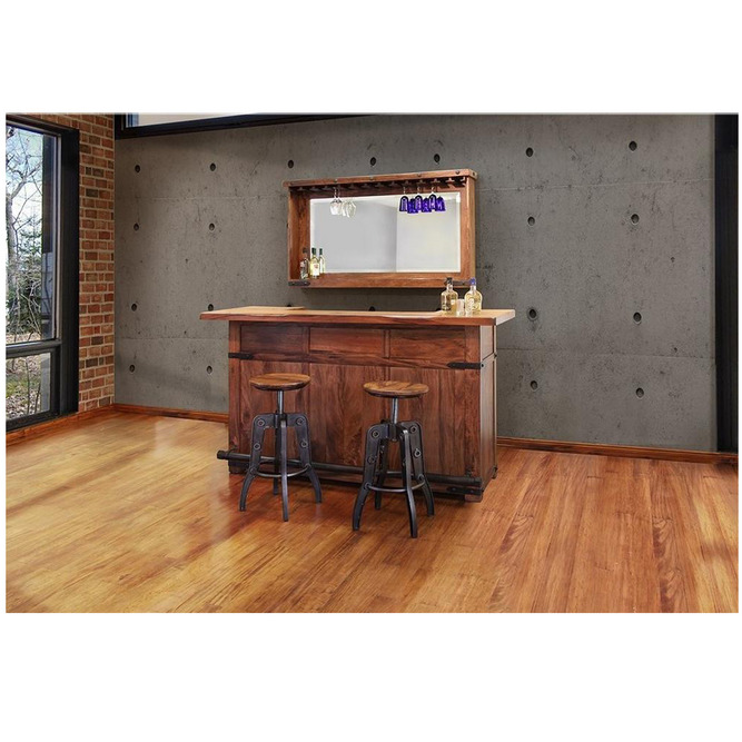 Stylish and mission style bar tables by Crafters and Weavers, featuring sturdy wooden construction, sleek designs, and a variety of finishes to suit any home or commercial space