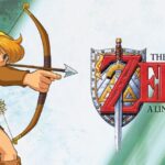 The scene of Link lifting the Master Sword in Lost Woods, one of the main parts of Zelda: A Link to the Past Walkthrough in the game The Legend of Zelda.